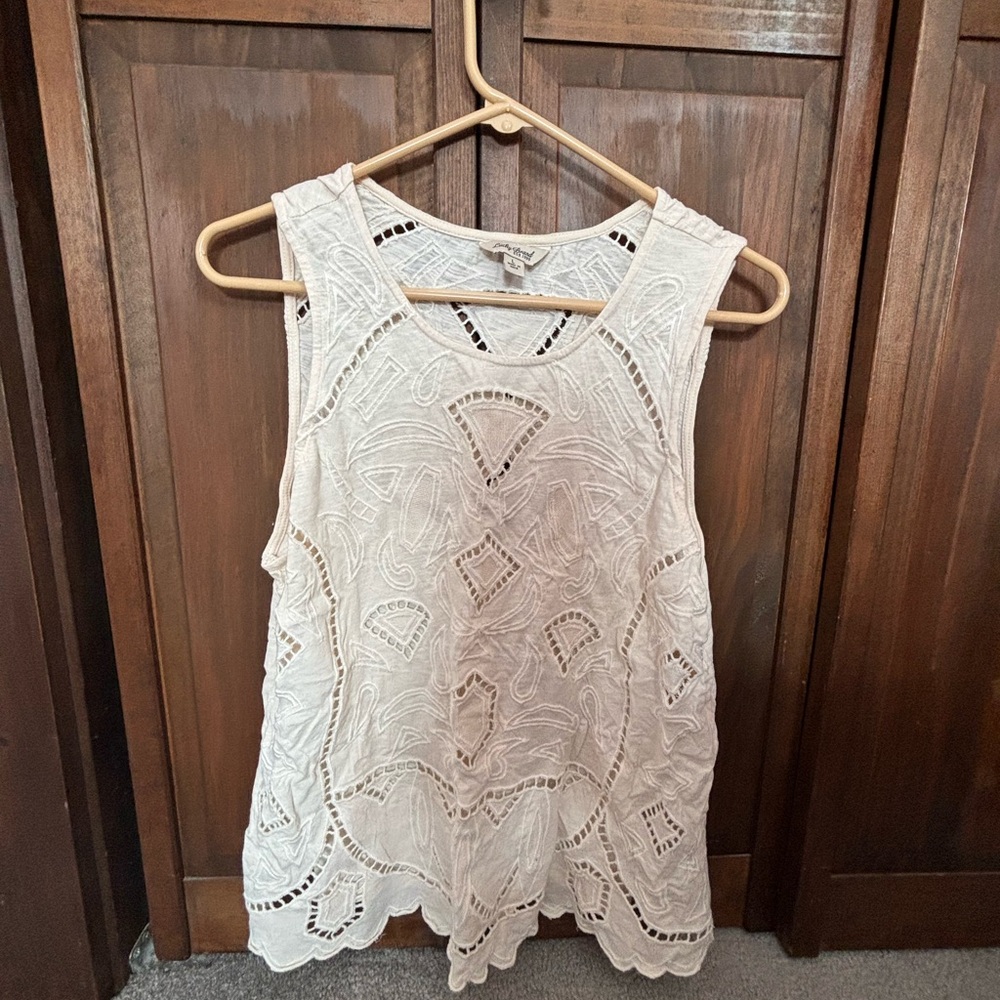 Lucky Brand Cream Lace Tank Top